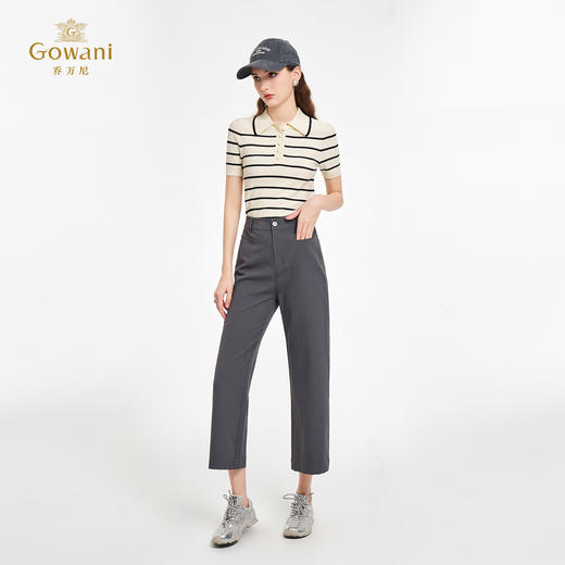 乔万尼新品烟灰色简约大气直筒裤ED2F522 商品图2