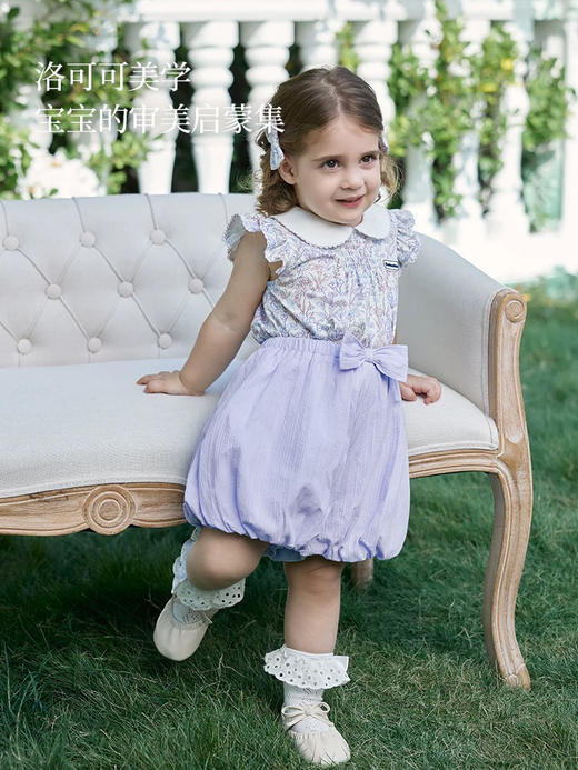 Domiamia 女宝宝梭织蝴蝶结花苞裤 纯棉夏季薄款洋气短裤 商品图1