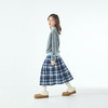 棵初2025年秋冬新款亲子中大女童学院蓝白格纹半裙清新文艺风裙子 商品缩略图4