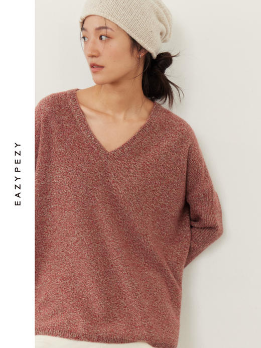 风影流沙羊绒羊毛V领套头衫 商品图0