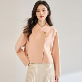 「高货sh」全新升级【铂金会员588/天猫799/差价211】(10835)洛诗琳斜襟新中式立领羊毛外套2025秋冬优雅气质毛呢外套