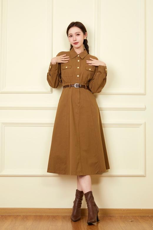 Le Malene 法式咖色简约连衣裙 18642 商品图4