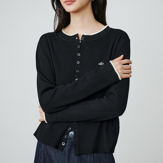 NEELLY纳俪商场同款秋季新款圆领俏皮针织开衫女时尚假两件上衣N25084A06625 商品图1