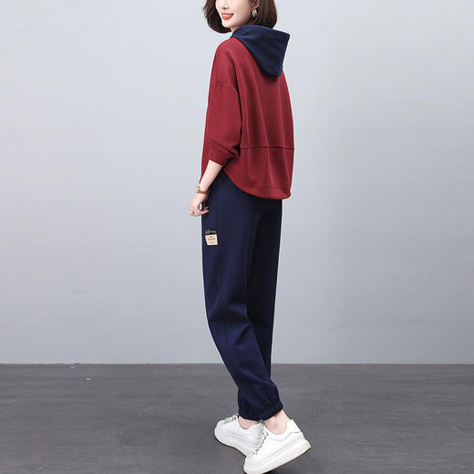 百媚生 休闲拼色连帽卫衣时尚显瘦两件套BKYLDS606 商品图0