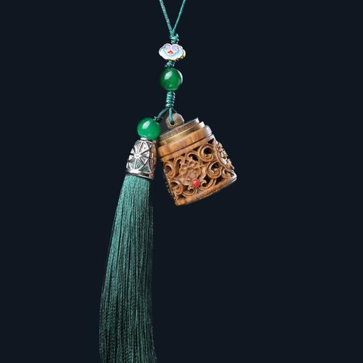 绿檀镂空香囊许愿兔莲花葫芦夜光石扩香器挂件檀香饰品装饰 商品图13