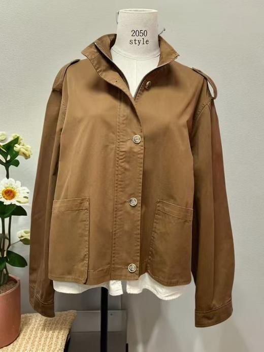 【秋新品】古泥品牌7391 100%棉假两件短款风衣外套-喜出 商品图4
