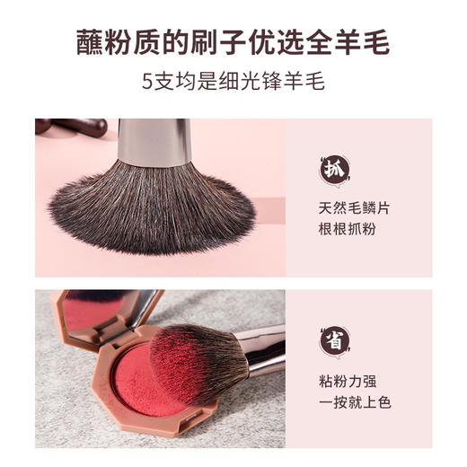 动物毛迷你化妆刷套装便携软刷眼影刷散粉刷腮红刷美妆工具 商品图4