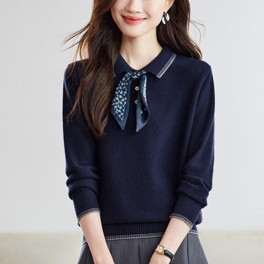 CC 66-6042翻领小衫时髦洋气针织打底衫 商品图0