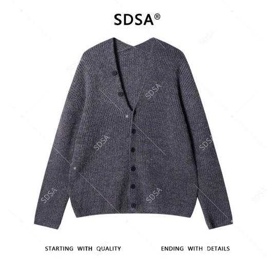 72537SDSA男士秋冬新款痞帅男装简约纽扣V领开衫针织衫网红款宽松毛衣 商品图1