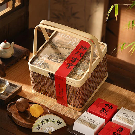 稻香村 中秋竹编手提月饼礼盒 商品图2