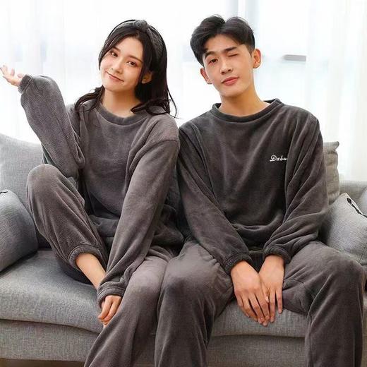 【柔暖舒适❗️珊瑚绒家居服套装】抵御寒冷，保暖蓄热，情侣仙女暖暖裤睡衣女冬季加厚秋可外穿宽松保暖长袖套装男生女生 商品图0