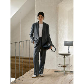 HeyDress平驳头挺括休闲西装/松紧腰抽绳休闲西裤