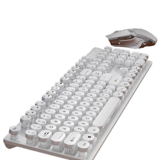 【复古机械键盘鼠标套装🔥】复古朋克键盘 ,台式电脑通用 ,机械键盘鼠标套装 办公专用静音无声有线,背光加持，夜战氛围感拉满⚡ 商品图4