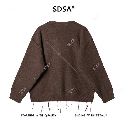 91289SDSA男士秋冬新款痞帅男装潮牌复古菱形格V领针织衫流苏开衫毛衣 商品图5