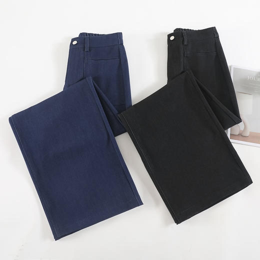 卷卷紫秋冬软牛仔阔腿裤 高腰设计显瘦显高 面料柔软舒适抗皱耐磨 版型立体显瘦 上身立现大长腿 商品图6