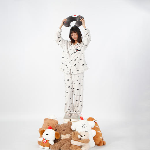 冬季毛绒翻领印花睡衣家居服套装纪念日百货门店同款164899227 商品图2
