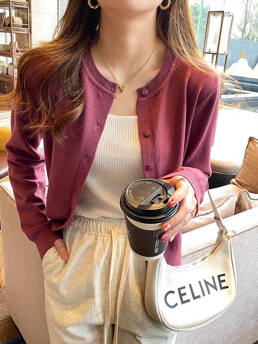 热卖！经典百搭！伊泺杉 针织羊毛开衫 时尚气质 保暖百搭 8色可选 商品图3