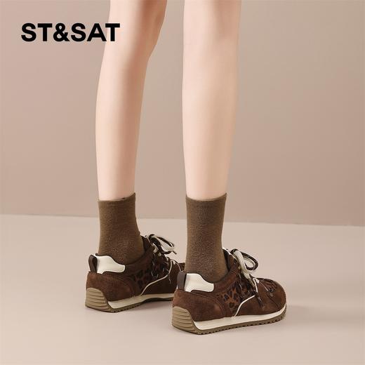 星期六时髦豹纹拼接厚底阿甘鞋SSD3112T3M 商品图3