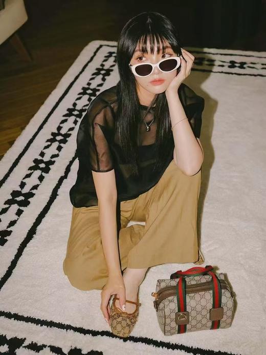 古驰 品牌徽标 GG Monogram 帆布 手提包 迷你 男女同款情侣款 米棕色（LZ） 商品图2