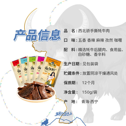 青海 西北骄 手撕牦牛肉干150g 商品图3