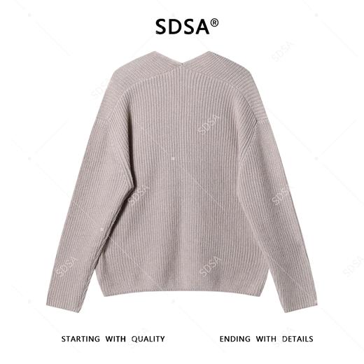 72537SDSA男士秋冬新款痞帅男装简约纽扣V领开衫针织衫网红款宽松毛衣 商品图5