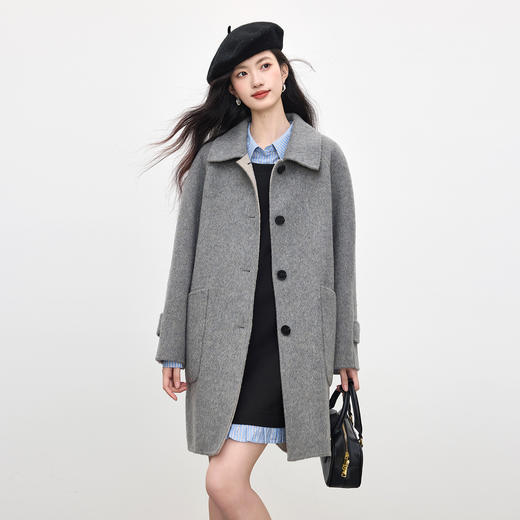 【09/17新品】熙世界MIU系学院风条纹长袖拼接假两件衬衫连衣裙女2025秋季新款 商品图4