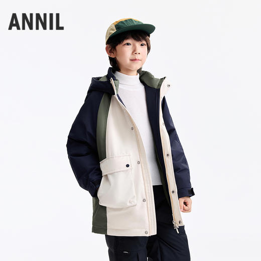 【羽绒填充/内里加绒双重暖】男女童中长款羽绒服冬季新款安奈儿童装EM545611 商品图2