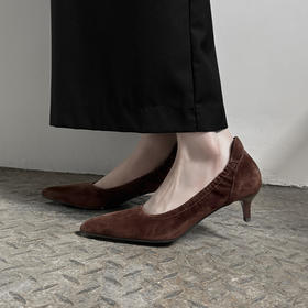【预售5天】羊翻皮通勤气质工作鞋女秋季新款尖头性感细跟浅口高跟单鞋DQ&DQ95033W