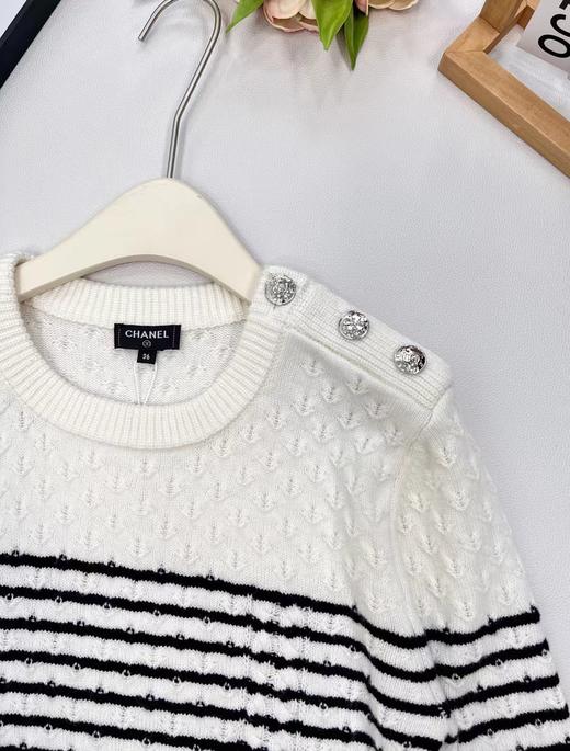 TY449-Chanel 香奈儿 新款条纹编织肩扣套头毛衣（PG*MM）9.16直播款 商品图7