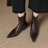 OLD 1240内增高短靴尖头弹力大码靴粗跟不累脚单靴 商品缩略图2