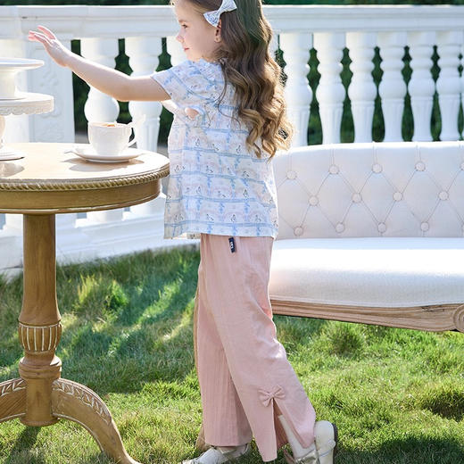 Domiamia 女宝宝梭织喇叭长裤 百搭微喇纯棉长裤 商品图1