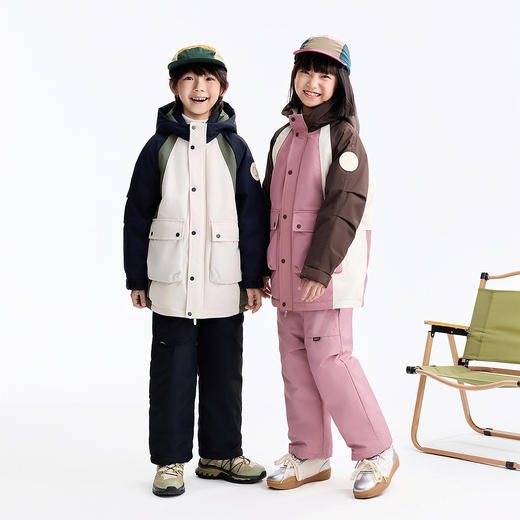 【羽绒填充/内里加绒双重暖】男女童中长款羽绒服冬季新款安奈儿童装EM545611 商品图3
