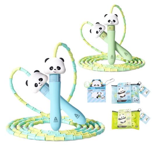 得力安格耐特XM331熊猫竹节跳绳 可调节不计数运动学生初学者跳绳 商品图4