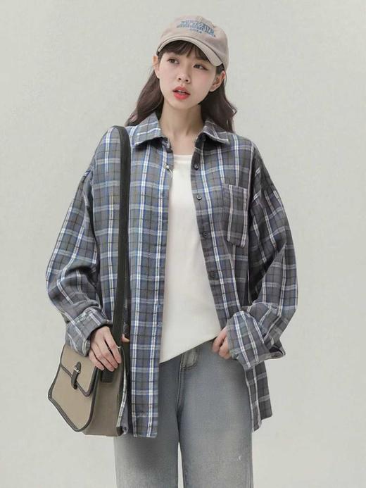 【秋新品】古泥9915 格子中厚衬衫-喜出 商品图0