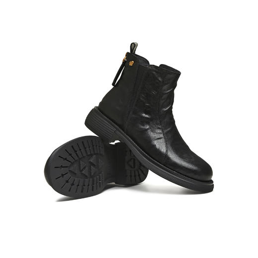 【云粉节】BF楼天美意复古厚底切尔西短靴女瘦瘦靴时装靴皮靴2025冬新款BM071DD5吊牌价1199活动价699 商品图0