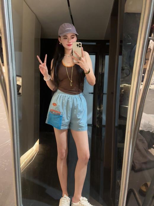 NK梭织网眼拼色女款短裤（蕾姐蓝色穿的L！杏色穿的Ｓ） 商品图2