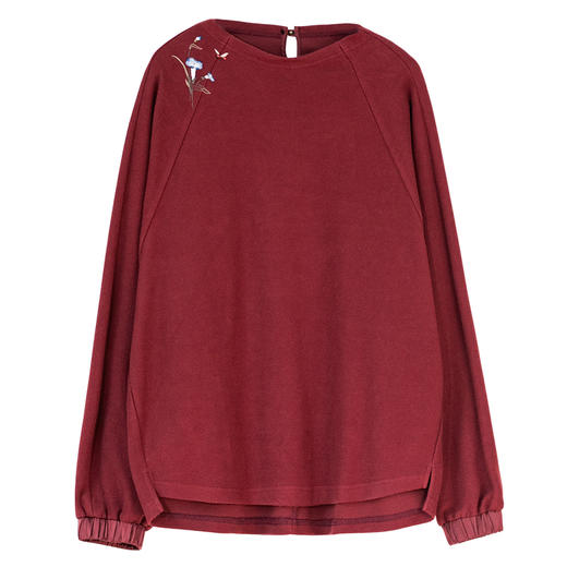 牧衣游原创 舒适棉手工刺绣卫衣女新款柔软亲肤百搭套头上衣 祈秋 商品图4