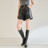 「高货sh」全新升级【铂金会员174/天猫229/差价55】(00753)洛诗琳新款pu皮短裤2025秋季气质褶皱百搭高腰显瘦A字裤 商品缩略图2