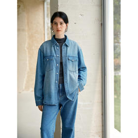 HeyDress宽松水洗复古牛仔衬衫