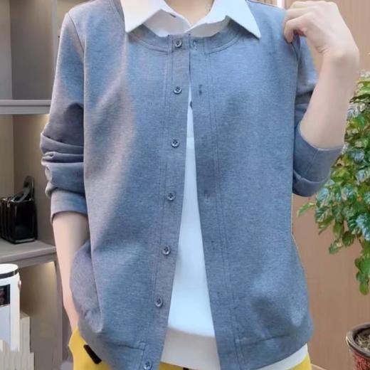 2025春季新款时尚洋气长袖衬衫POLO女士百搭遮肚显瘦打底减龄上衣 商品图3