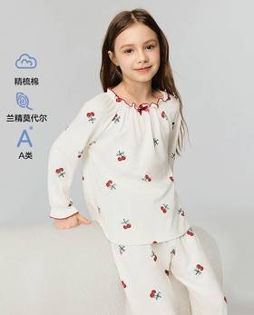 【春上新】8楼爱慕儿童Aimer Kids女孩樱桃礼物套头长袖家居AK141J541，吊牌价399元