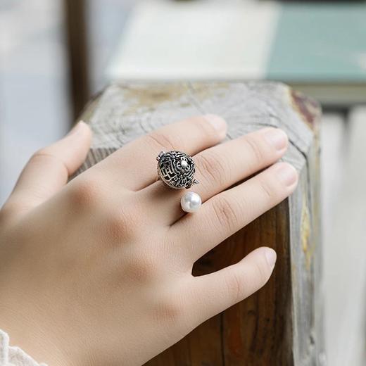 圆满镂空可替换香珠戒指 开口调节设计 （多款香味可选择 ）个性小众指环 随身便携香薰礼物送女友 商品图2