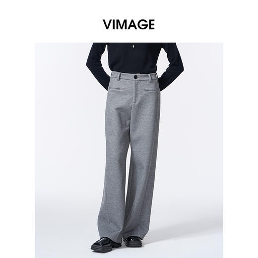 VIMAGE纬漫纪休闲时尚2025秋季新款保暖直筒裤子V2405109 商品图3