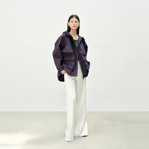 NEELLY纳俪商场同款秋季新款休闲通勤风衣女简约时尚工装短款外套N25083C01122 商品图2