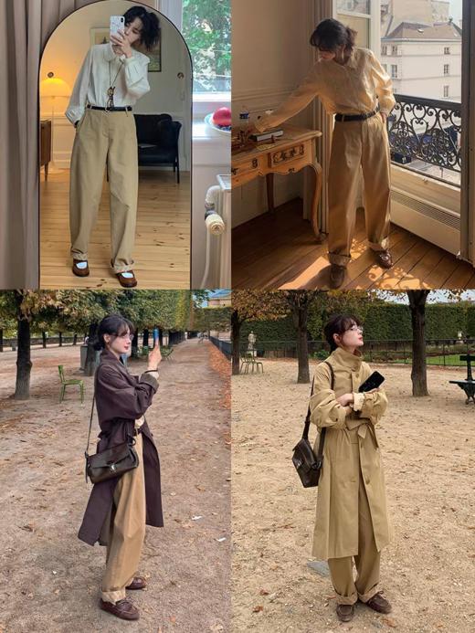 浮生八记/25C122/法式格纹撞色香蕉西装裤 商品图4