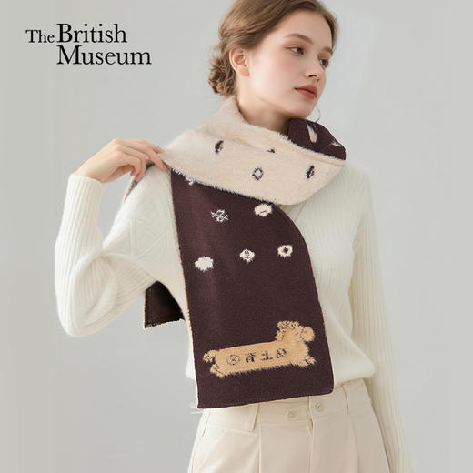 大英博物馆 新年系列 马上有钱毛绒 双面带围巾 商品图0