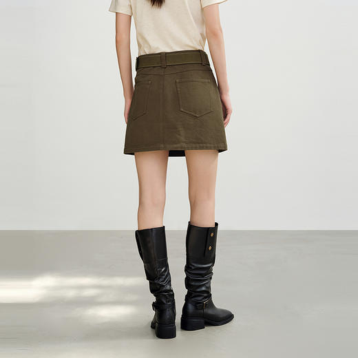 NEELLY纳俪商场同款秋季新款百搭高腰A字裙女显瘦高级感短裙N25082E01098 商品图2