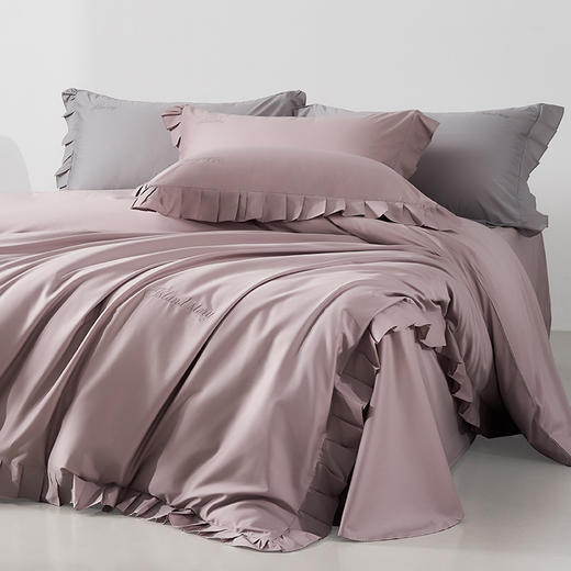 【A类80支天丝棉四件套】花边天丝棉四件套良品纯色80支床品套件柔软丝滑高端件套 商品图8