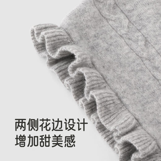 英氏【100%山羊绒】儿童毛衣羊绒衫时尚复古针织衫山羊绒保暖御寒女孩秋冬新款 商品图3