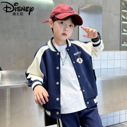 迪士尼男童外套秋季2024新款儿童棒球服春秋男大童运动上衣洋气潮 商品图5